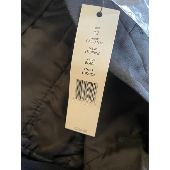 NWT Theory Calvan M Satin Wide Leg Pants 12 Black Women's Trousers - Picture 4 of 4